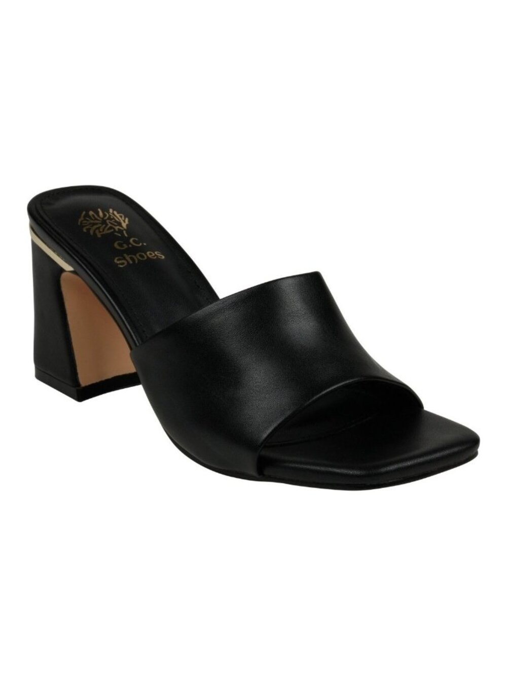 Gc Shoes Womens Soho Square Toe Block Heel Dress Sandals Black Size 9M Defected